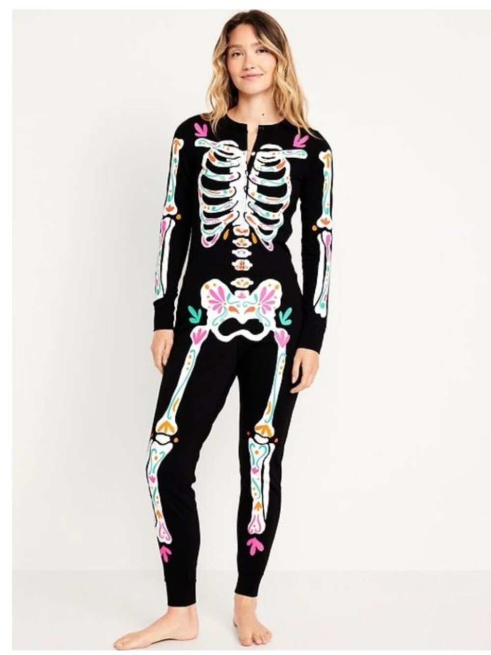 Old Navy Día De Los Muertos Skeleton Onesie Pajamas XS